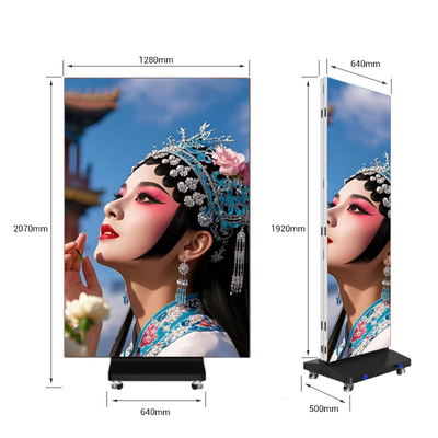Tri-fold Led Poster Screen Plug And Play Removable Advertising For Retail Store