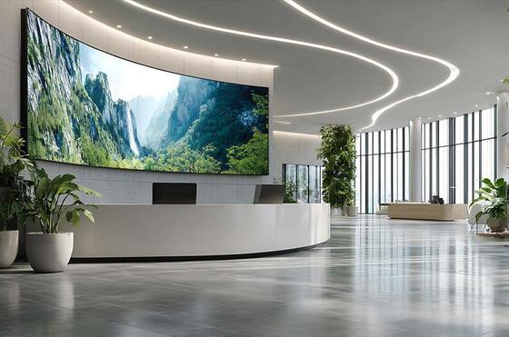 ISO14001 kurvte geführte Anzeigen, die P2mm SMD1515 Videowand-Studio führte