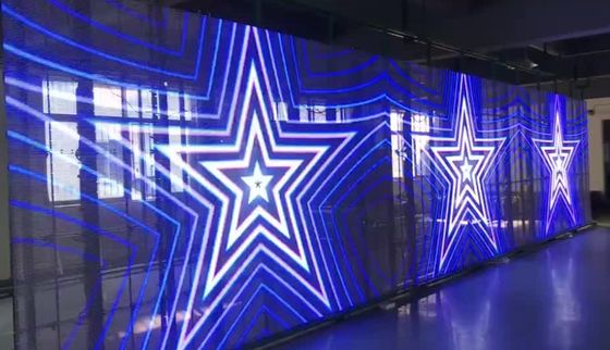 Longda 3840Hz Auffrischungsrate 5000cd/m2 Helligkeit 1R1G1B LED-Zusammensetzung Transparentes Glas LED-Bildschirm für Miete oder feste Installation
