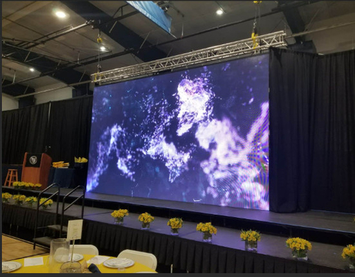 Farbenreiches Innenp3.91 führte Pixel-Videowand Stadiums-Hintergrund-Schirm FCC 64x64