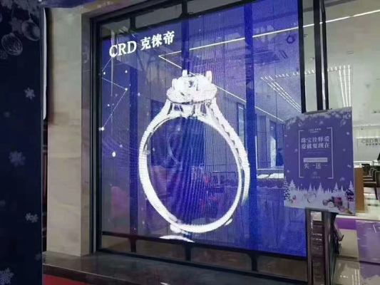 Wand-/Decken-/Bodenmontierter transparenter LED-Bildschirm für den Innen-/Außenbereich
