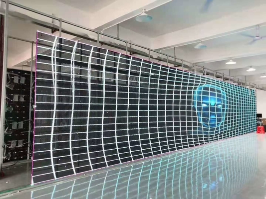 Wand-/Decken-/Bodenmontierter transparenter LED-Bildschirm für den Innen-/Außenbereich