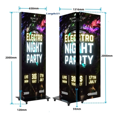 Doppelseitiger HD LED Display Poster Digitaler Werbe-Videoplayer P1.25 P1.538 P1.86 P2 P2.5 P3