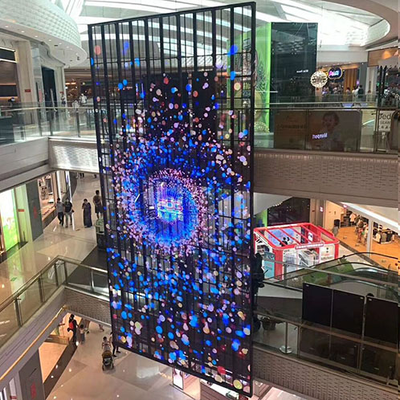 P2.5 Durchsichtige Glas-LED-Bildschirm kundenspezifische holographische LED-Serie für Einkaufszentren