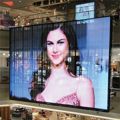Eingebettete transparente Glas-LED-Bildschirm 3,91 mm-7,82 mm Gebäudewerbung