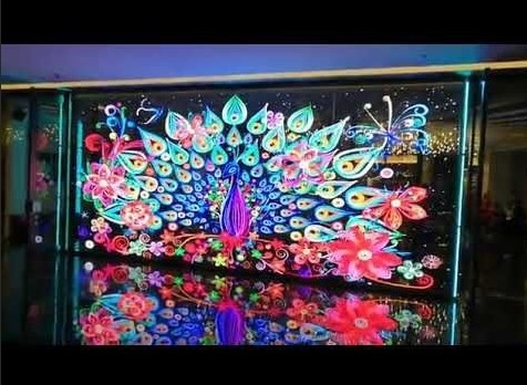Longda-Signage-transparente Glasbleischirm-Wand 281 Trillion 1R1G1B