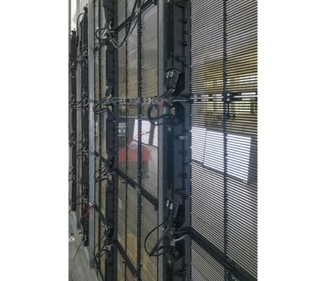 Schirm-Gitter-Fenster P10.4mm 50*12.5cm zeigen transparentes Glas-LED ² 1000cd/M an
