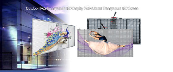 HD P3.9mm Transparenter Glas LED-Bildschirm Gitterfenster Display 4500cd/ M²