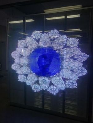 HD P3.9mm Transparenter Glas LED-Bildschirm Gitterfenster Display 4500cd/ M²
