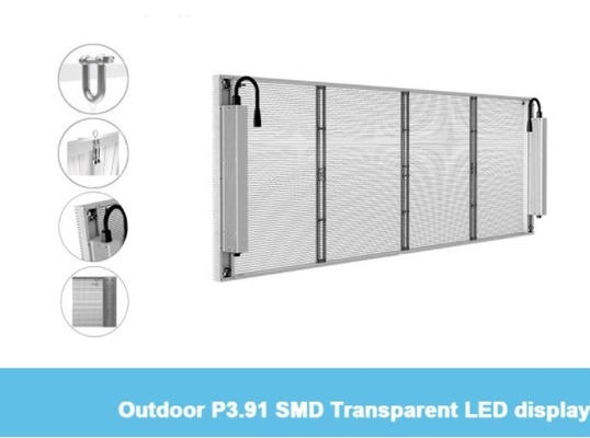 Transparenter Glasbleischirm HD P3.91mm 1R1G1B führte Mesh Video Wall ISO9001
