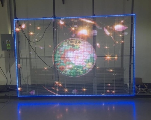 Führte transparenter LED Videowand-Schirm RGB AC85V Fenster-Bildschirm