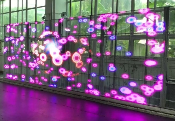 Führte transparenter LED Videowand-Schirm RGB AC85V Fenster-Bildschirm